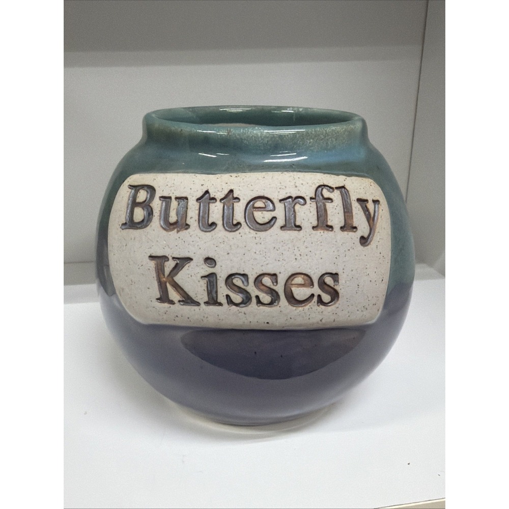 Tumbleweed Pottery Handcrafted Ceramic Butterfly Kisses Jar (no lid)